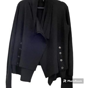 Smash Black Edgy Open Front Blazer - L